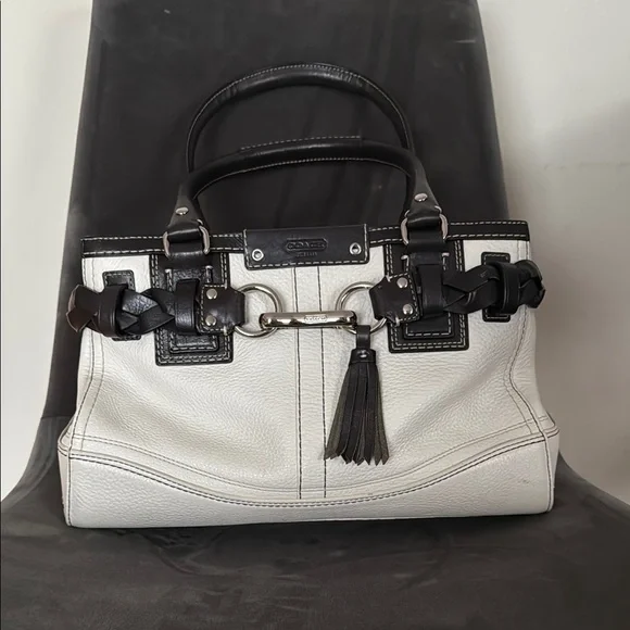 COACH ‘Hamptons’ Braided Leather Satchel - Picture 3 of 16